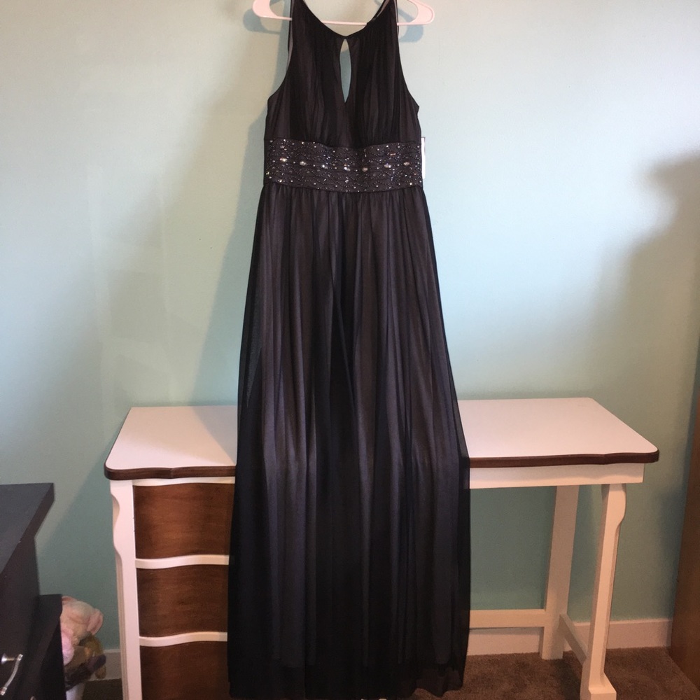 Black floor length cocktail dress
